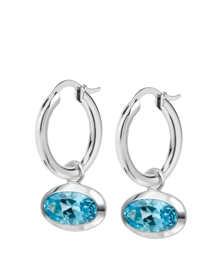 Just hoops earrings with Space age charms
