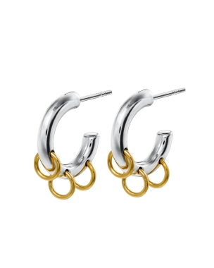 Lucky earrings silver plus gold